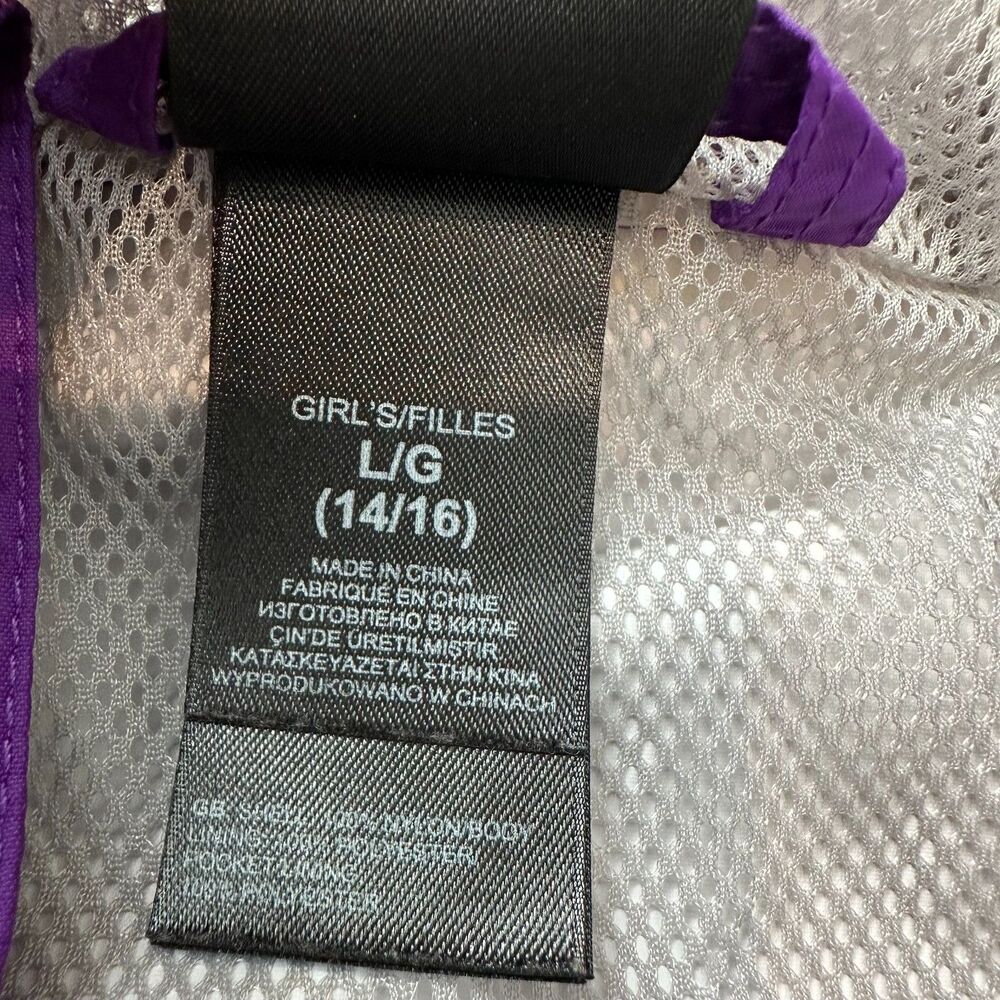 The North Face Hyvent Lightweight Rain Jacket Purple Girl's Size L (14/16) - Picture 3 of 8